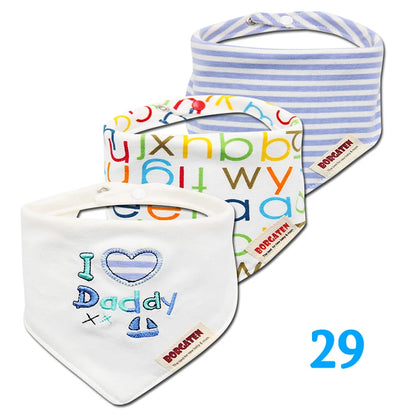 3pcs Organic Cotton Baby Scarf Muslin Burp Cloth Bandana Bibs Newborn Baby Boy Infant Girl Toddler Winter Scarf Waterproof Bib