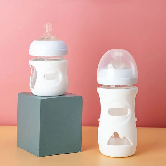 Baby Feeding Bottle Protective Cover Silicone Anti Breakage Baby Bottle Holder Thermal Insulation Safe Milk Bottle Sleeve Covers
