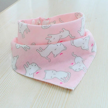 Baby Cotton Feeding Apron Triangle Bibs Girls Boys Cartoon Feeding Scarf Bib Collar Bib Burp Cloth Bandana Saliva Towel