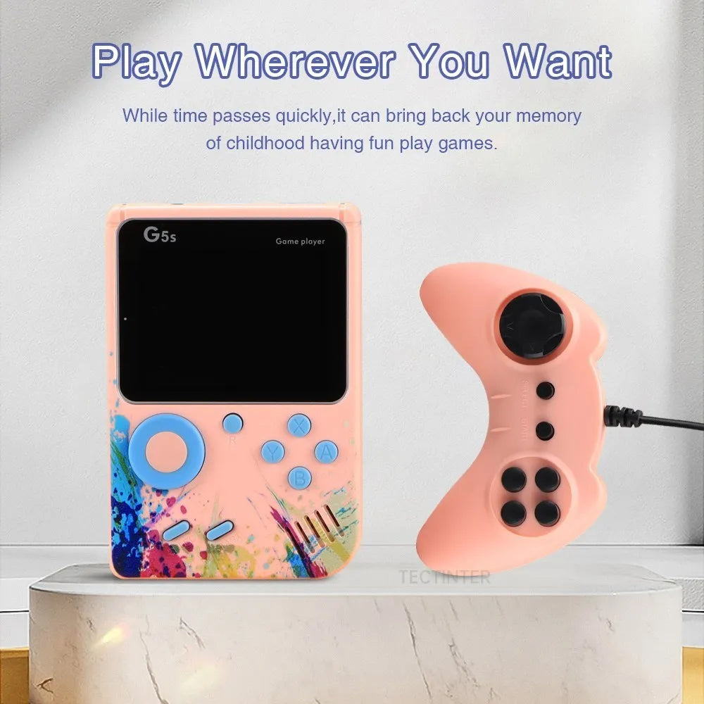 G5S 2.4 Inch Video Game Console Mini Portable Retro TV Handheld Game Player Built-in 500 Games AV Output Support 2 Player