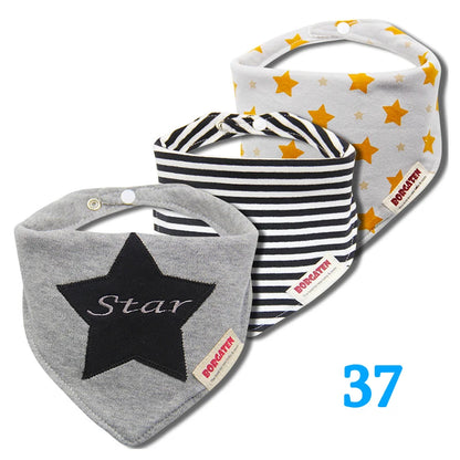 3pcs Organic Cotton Baby Scarf Muslin Burp Cloth Bandana Bibs Newborn Baby Boy Infant Girl Toddler Winter Scarf Waterproof Bib