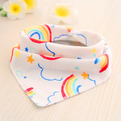 Baby Cotton Feeding Apron Triangle Bibs Girls Boys Cartoon Feeding Scarf Bib Collar Bib Burp Cloth Bandana Saliva Towel