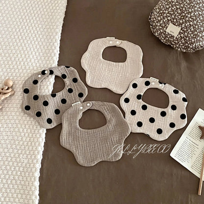 Boys and Girls Pure Cotton Candy Muslim Comfortable Saliva bib Baby Solid Lace Saliva Towel Saliva Towel Baby Supplies