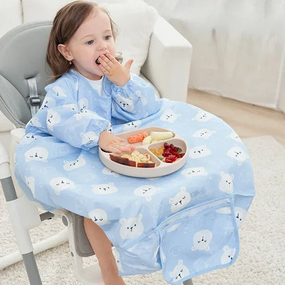 Baby Bibs Baby Coverall Dining Chair One-piece Waterproof Anti-dirty Bib Baby Eating Fedding Bib Apron Kids Feeding Burp Cloth