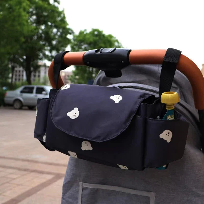 Baby Stroller Bag Pram Organizer Cartoon Bottle Holder Baby Stroller Accessories Hanging Caddy Storage Bag Mommy Bag