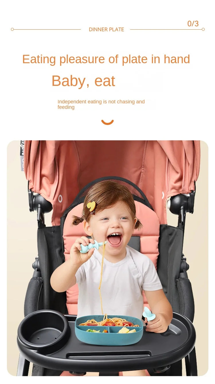 3 In 1 Baby Stroller Dinner Table Tray Phone Stand Plate Accessories Supplies for Toddler Infant Girl Boy Milk Bottle Cup Holder