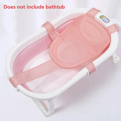 Baby Shower Bath Tub Pad Non-Slip Bathtub Seat Support Mat Newborn Safety Security Bath Support Cushion Foldable Soft Pillow