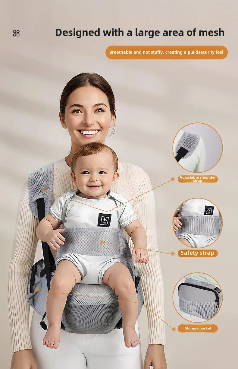 4-48 Mouths Baby Sling Bebes Waist Stool Baby Bag Carrier Wrap Portable Kid Hip Seat with Safety Sling Multifunctional Seat Belt