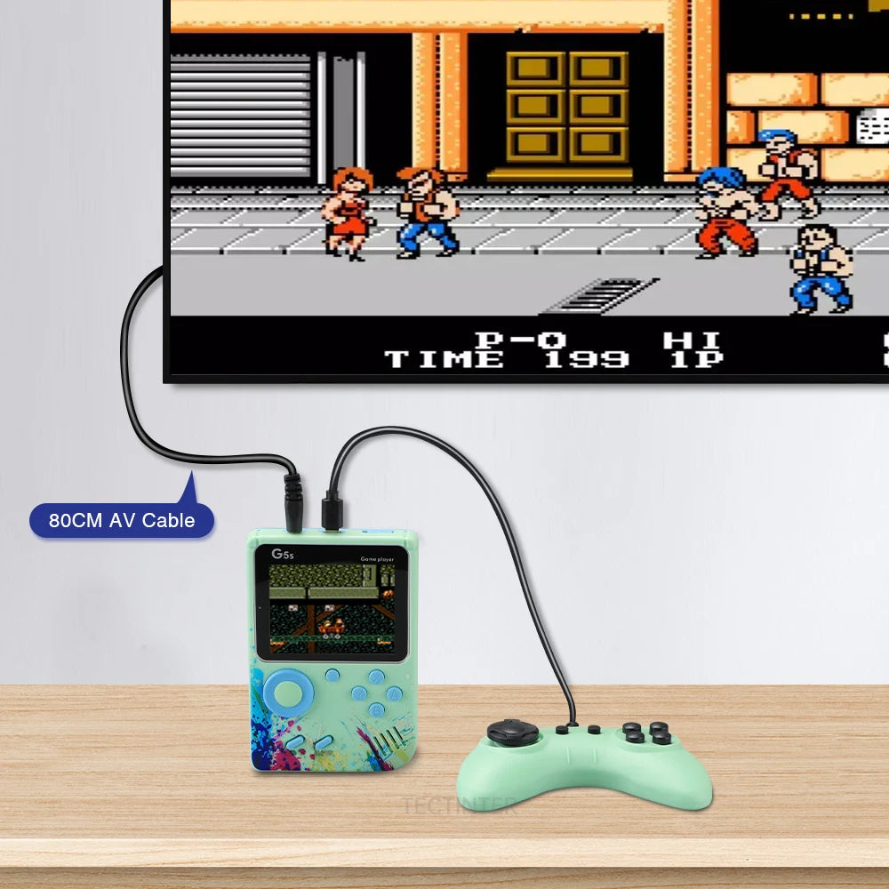 G5S 2.4 Inch Video Game Console Mini Portable Retro TV Handheld Game Player Built-in 500 Games AV Output Support 2 Player