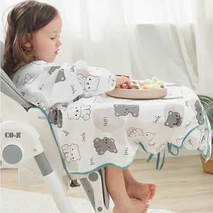 Baby Bibs Baby Coverall Dining Chair One-piece Waterproof Anti-dirty Bib Baby Eating Fedding Bib Apron Kids Feeding Burp Cloth