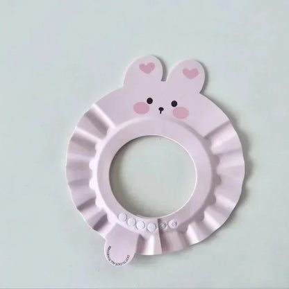 Cute Bear Adjustable Shower Cap Baby Eyes-Protected Ears-Protected Infant Bathing Protection Hat Soft Baby Hair Washing Hat