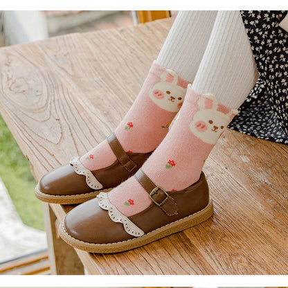 5 pairs of children's mid tube socks, spring and autumn adhesive point floor socks, playground anti slip socks, trampoline socks