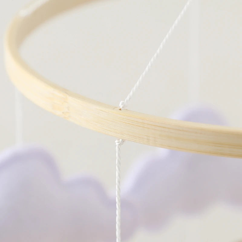Crib Mobile Baby Wooden Bed Bell Baby Rattles Soft Felt Cartoon Bear Toys Hanger Crib Mobile Bed Bell Wood Toy Bracket Kid Gifts