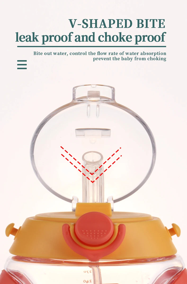 Dr.isla Kids Water Sippy Cup With Straw Cartoon Leakproof Water Bottles Outdoor Portable Drink Bottle Children's Lovely Cup