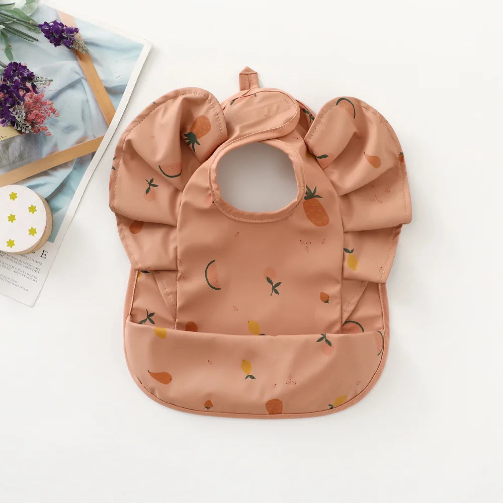 Waterproof Baby Bibs Cartoon Girl Boy Infant Meals Bib Anti-dirty Saliva Bibs with Angel Wings Baby Feeding Stuff Children Smock