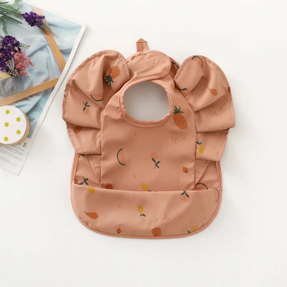 Waterproof Baby Bibs Cartoon Girl Boy Infant Meals Bib Anti-dirty Saliva Bibs with Angel Wings Baby Feeding Stuff Children Smock