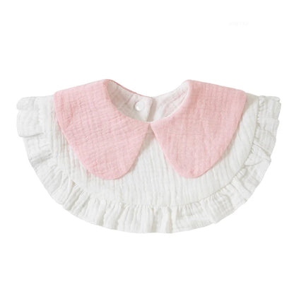 Newborn Baby Baby Stuff Items Gauze Bibs 4 Layer Pure Cotton 360 Degree Round Solid Color Infant Burp Cloth Apron Children Gifts
