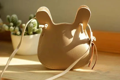 New Cartoon Animal Kids Mini Bags PU Leather Shoulder Bag Cute Bunny Bag for Children Soft Bunny Kids Toddler Girls Boy Purse
