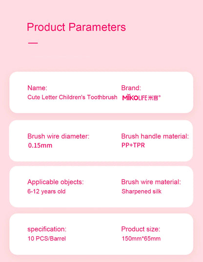 4/10 pcs Children's soft bristled toothbrush, cleaning and protecting gums, suitable for babies aged 6-12 years old