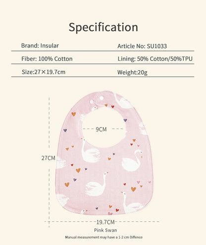 INSULAR Baby Bibs Feeding Scarf Adjustable Snap Saliva Towel Muslin Cotton Burp Cloths Animal Print Ruffled Edge Rainbow A Grade