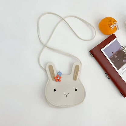 New Cartoon Animal Kids Mini Bags PU Leather Shoulder Bag Cute Bunny Bag for Children Soft Bunny Kids Toddler Girls Boy Purse