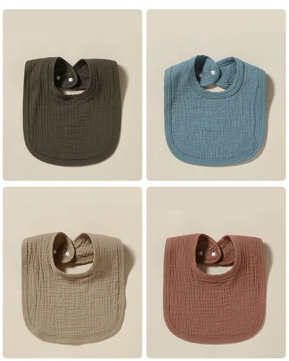 Cotton Gauze Baby Bibs Autumn New Solid Color Infant Bib Newborn Burp Cloths for Kids Boy Girl Spring Soft Feeding Saliva Towel