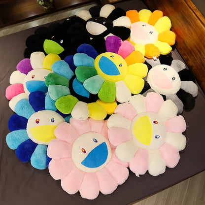 40/60cm Sunflower Plush Pillow Soft Plush Flower Pillow Plant Mat Sofa Bed Sleep Back Pillow Kawaii Room Decor Gifts