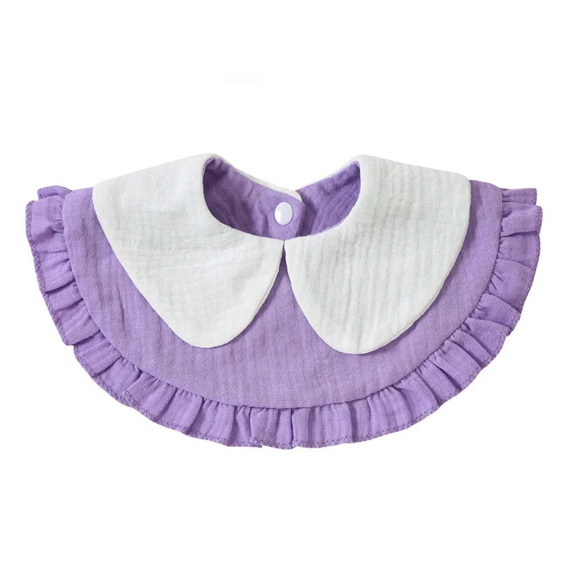 Newborn Baby Baby Stuff Items Gauze Bibs 4 Layer Pure Cotton 360 Degree Round Solid Color Infant Burp Cloth Apron Children Gifts