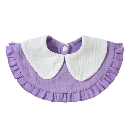 Newborn Baby Baby Stuff Items Gauze Bibs 4 Layer Pure Cotton 360 Degree Round Solid Color Infant Burp Cloth Apron Children Gifts