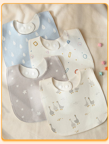 INSULAR Baby Bibs Newborn Cotton Soft Saliva Towel Infant Feeding Cloth Muslin Stuff Printing Pinny Waterproof U-shaped 3 Layers