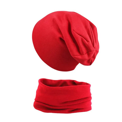 2pcs New Baby Hat Scarf Autumn Winter Soft Elastic Beanie Hats Cotton Newborn Bonnet Warm Accessories Set Boys Girls Hip Hop Cap