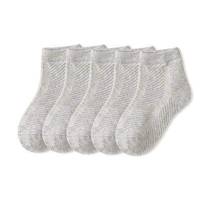 5 Pairs/Lot Children Cotton Socks Boy Girl Baby Fashion Solid Wild Soft Breathable For 1-12 Years Summer Kids Casual Mesh Socks
