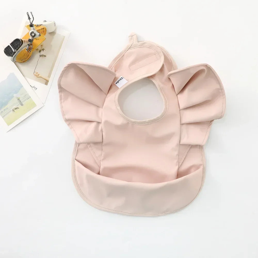 Waterproof Baby Bibs Cartoon Girl Boy Infant Meals Bib Anti-dirty Saliva Bibs with Angel Wings Baby Feeding Stuff Children Smock