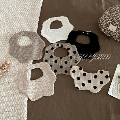 Boys and Girls Pure Cotton Candy Muslim Comfortable Saliva bib Baby Solid Lace Saliva Towel Saliva Towel Baby Supplies