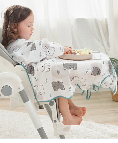 Baby Bibs Baby Coverall Dining Chair One-piece Waterproof Anti-dirty Bib Baby Eating Fedding Bib Apron Kids Feeding Burp Cloth