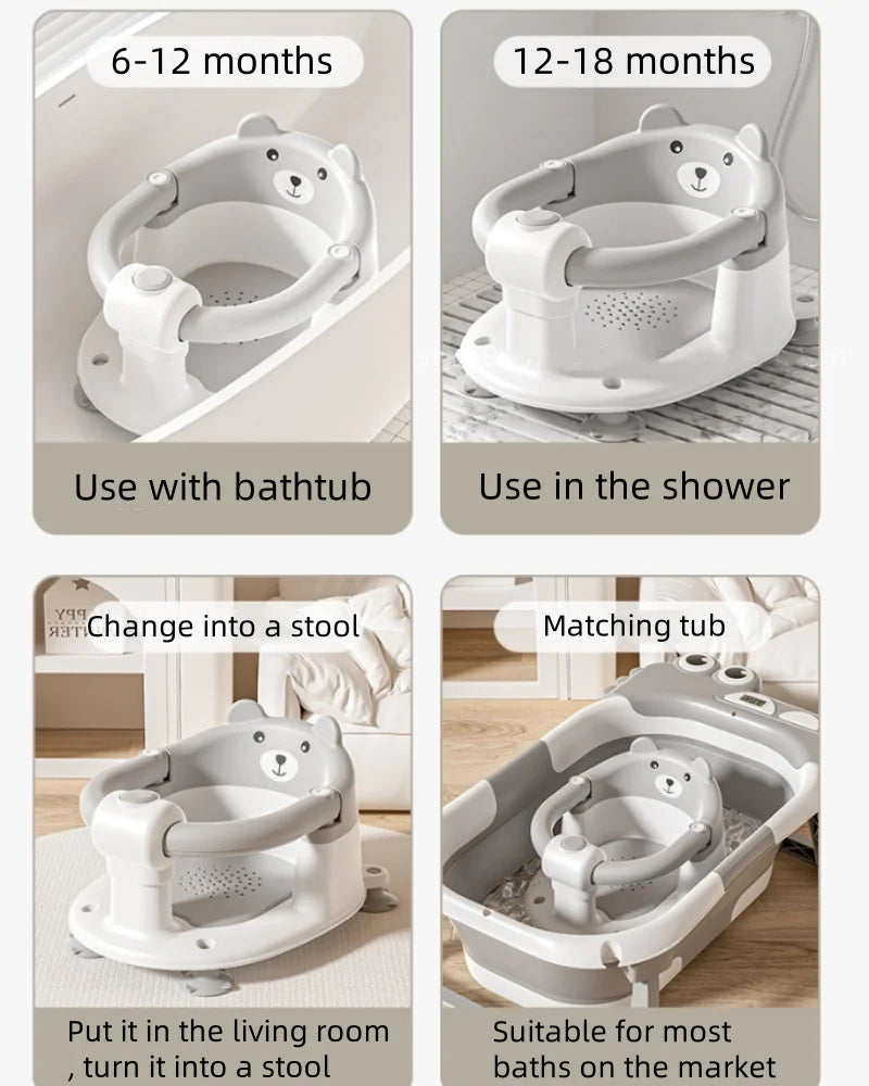 Baby home bath seat children bath artifact bath stool can sit baby bath chair bath tub bracket non-slip bath stool
