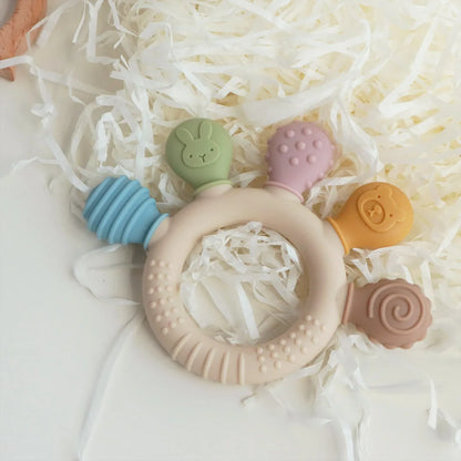 erduo Silicone Baby teether anxiety teething toys 0 12 months chew beads sensory gum relief soother