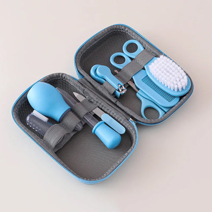 8/13pcs Baby Care EVA Bag Eight-piece Set Baby Nasal Aspirator Nail Scissors Cartoon Set Daily Cleaning Supplies Care Bag