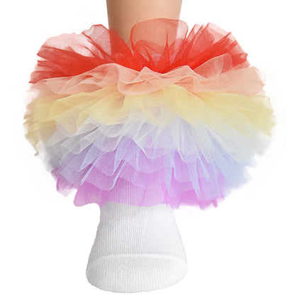 Girls Ruffle Socks Large Ruffled Edge Lace Trimmed Cotton Socks Small/Large Child