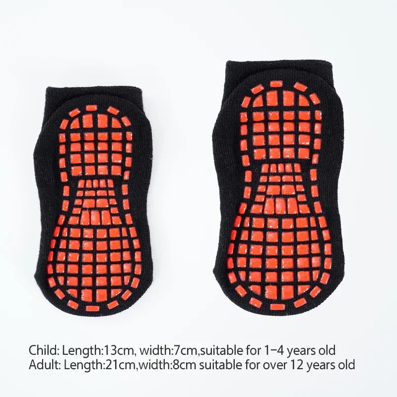 Kids Adults Anti-Slip Sock Trampoline Sock Cotton Breathable Short Socks Elasticity Boy Girl  Outside Family Sports Yoga Socks