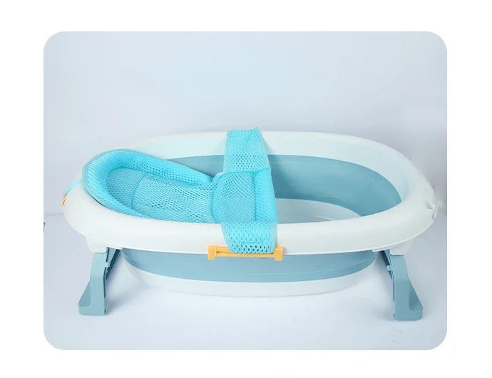 Portable Baby Bathtub Pad Ajustable Bath Tub Shower Cushion Newborn Support Seat Mat Foldable Baby Bath Seat Floating Water Pad