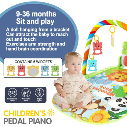 Children's pedal piano education early education music fitness baby music fitness equipment toy light crawling mat
