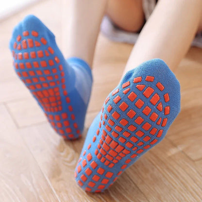 Kids Adults Anti-Slip Sock Trampoline Sock Cotton Breathable Short Socks Elasticity Boy Girl  Outside Family Sports Yoga Socks
