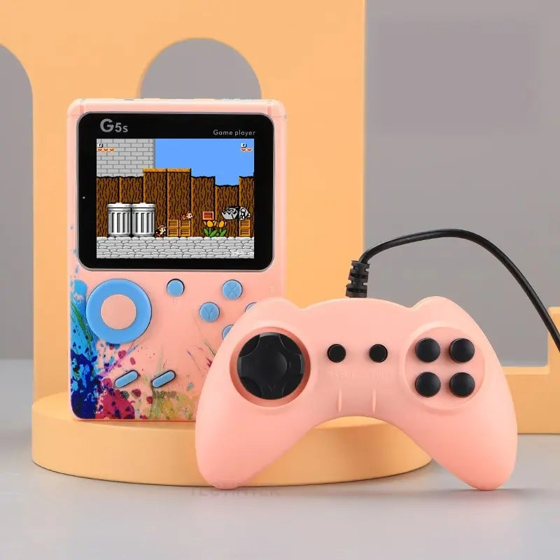 TECTINTER Video Game Console Mini Portable Retro TV Handheld Game Player Built-in 500 Games LCD Screen AV Output Support 2 Play