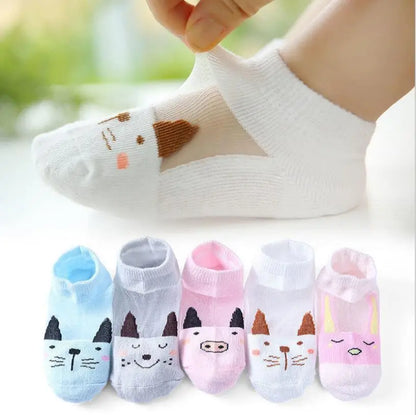 5 PAir Set Children Socks Summer Fishnet Boy Socks Spring Summer Thin Mesh Boat Socks Boys Girls Short Socks