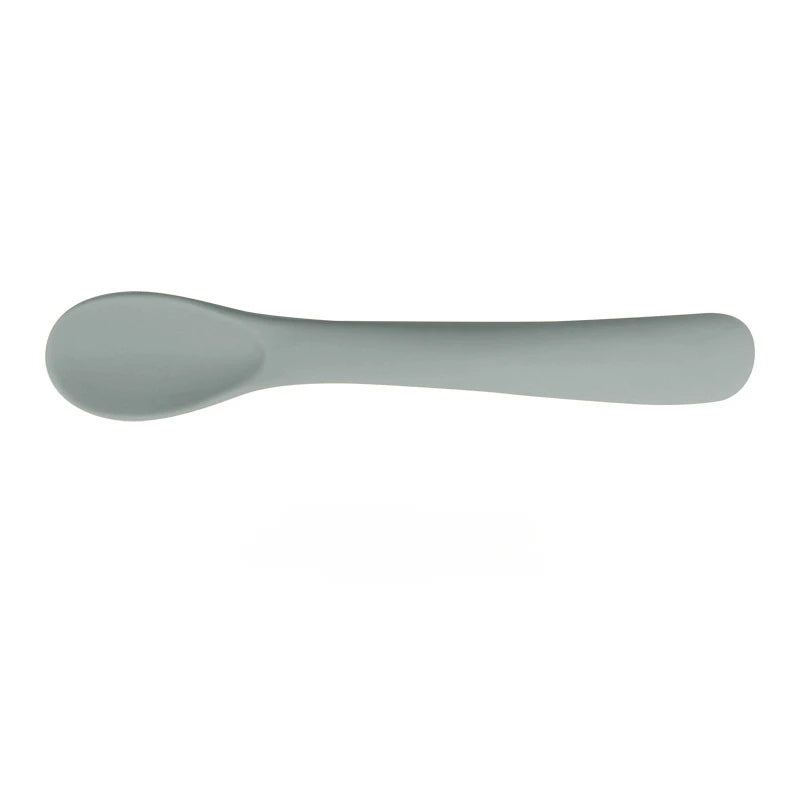 Food Grade Silicone Small Curved Spoon Baby Food Spoon Children Tableware Feeding Soft Spoon