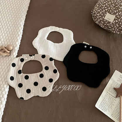 Boys and Girls Pure Cotton Candy Muslim Comfortable Saliva bib Baby Solid Lace Saliva Towel Saliva Towel Baby Supplies