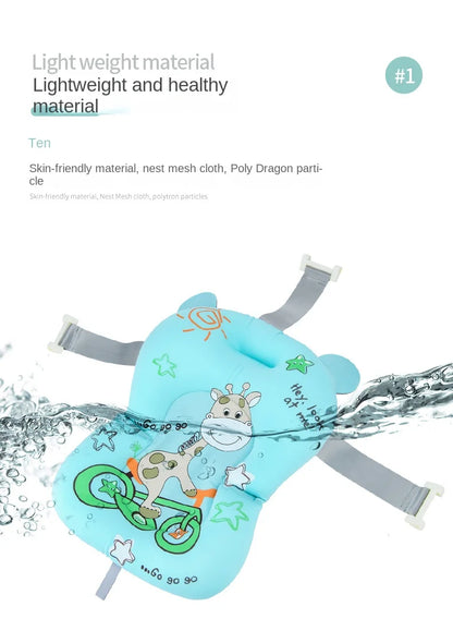 Baby Shower Bath Tub Pad Non-Slip Bathtub Seat Support Mat Newborn Safety Security Bath Support Cushion Foldable Soft Pillow