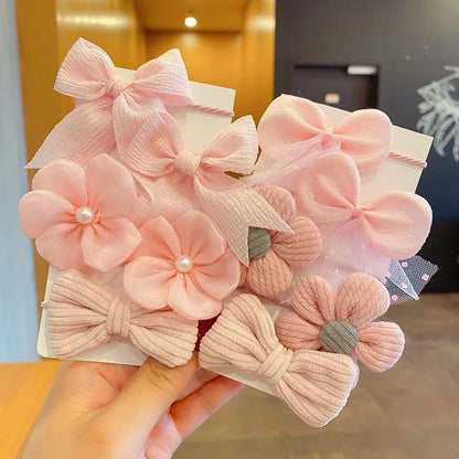 10pcs Hair Accessories Girls Scrunchies Aesthetic Lacos De Cabelo Infantil Bands Kids Bandeaux Elastiquec Headbands Bandes Cute