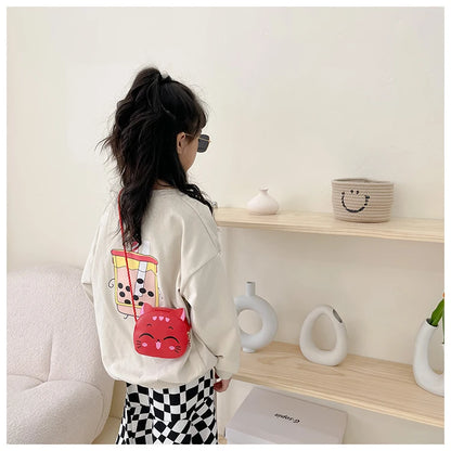 New Outdoor Kids Shoulder Bag PU Leather Cartoon Girls Princess Handbag Cute Cat Travel Baby Mini Coin Purse Messenger Bags